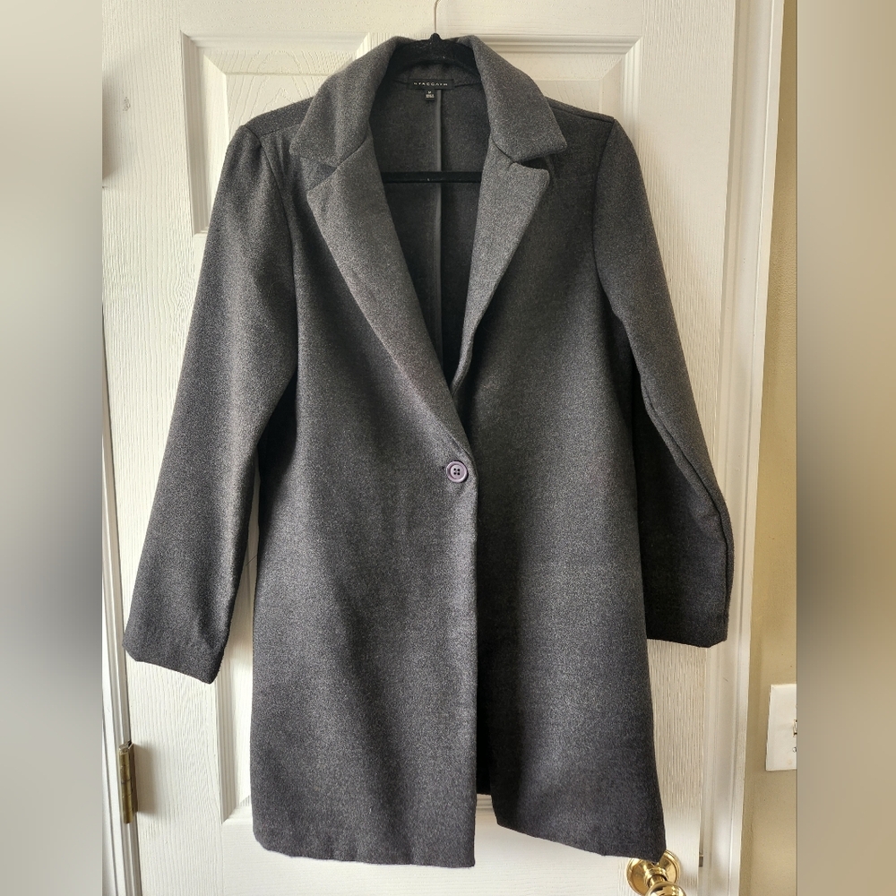 Staccato Medium Button Midi Coat Jacket Women's Grey